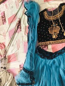 Embroidered Velvet Chania Choli S to M size