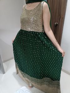 Stunning Green Sequin anarkali