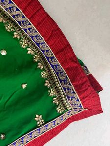 Dark Green Saree with Blouse