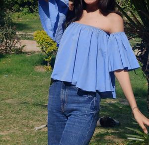 PRICE DROPPED ❤️Women Blue Off Shoulder Top