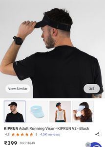 Decathlon Kiprun Adult Running Visor - Black (half
