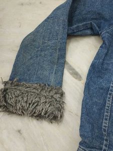 Denim Jacket with Fur Trim