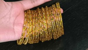 set of 24 Gold Tone glass  Bangles refined