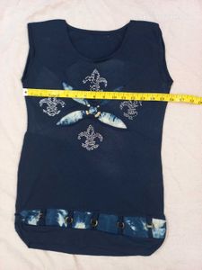 Stylish Blue Sleeveless Top