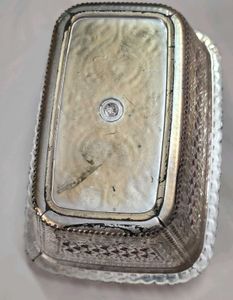 Ornate Silver-Tone Decorative  shinning Tray