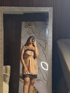 Satin Lace Trim Slip Dress