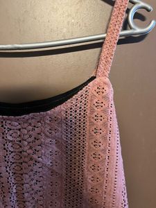 Mauve Crochet Tank Top