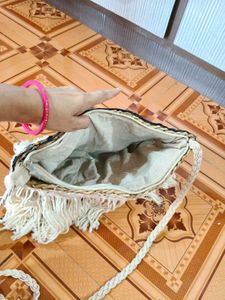 Bohemian Macrame Fringe Crossbody Bag