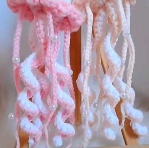 Crochet Jellyfish Keychain