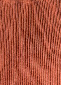 Rust Ribbed Knit Mock Neck Top