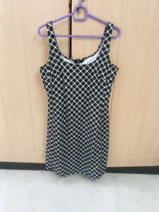 Women's Black &amp; White Plaid Dress Set