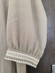 Elegant Taupe Co-ords set with Lace Detail L size