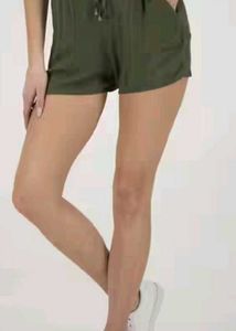 Olive Green Casual Shorts