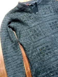 Embellished Grey Kurta