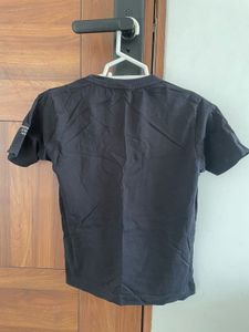 Stylish Black T-Shirt with Polo Print