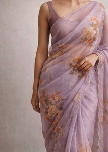 Floral Lavender Saree