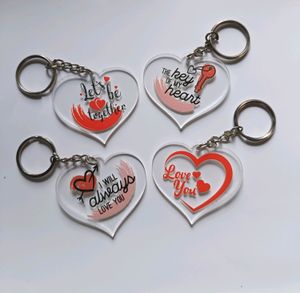 Heartshape Keychains Set Of 4