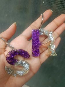 Handmade Letter Keychains - Sparkly!