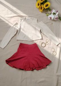 🔥 COMBO OFFER 🔥 knit Sweater with skater skirt