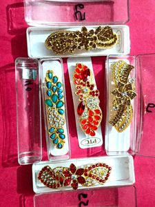 Vintage Rhinestone Hair Clips (Set of 5)