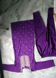 Purple Embroidered Kurta Set
