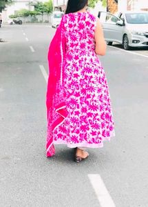 Beautiful Pink Floral Kurta with dupatta