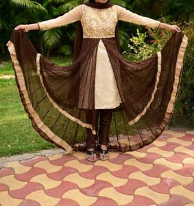 Elegance in Contrast: Two-Tone Layered Anarkali Su