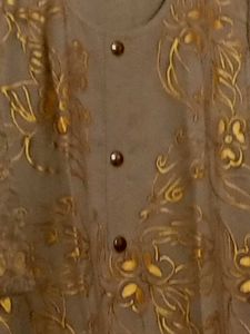 Elegant Grey Kurta with Gold Print