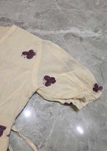 Cream Butterfly Print Tunics