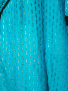 Teal Kurta and Gold Pants Set