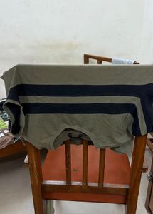 Olive Green T-Shirt with Black Stripes