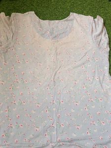 Floral Nightdress with Lace Collar