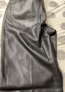 Mango Black Faux Leather Pants