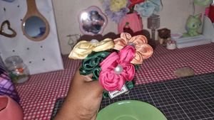 pack of 3 korean premium flowe scrunchies