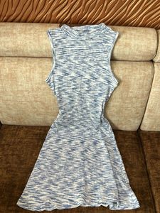 Zudio Blue & White Marled Knit Dress