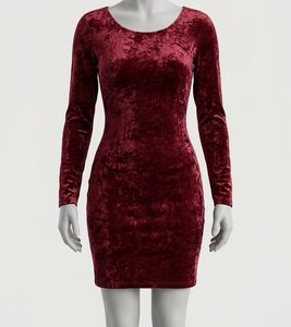 SHEIN BAE Draped back velvet bodycon dress