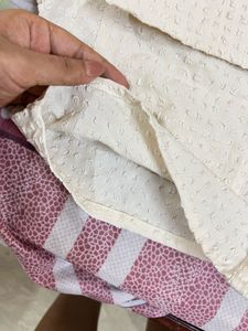 Cream Textured Cropped Shirt