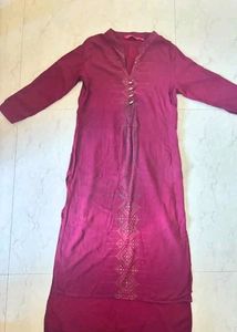Maroon Color High Low Office Kurthi