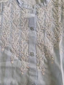 Light Blue Embroidered Kurta