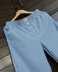 Wunder Love Blue Striped High-Rise Cotton Pants