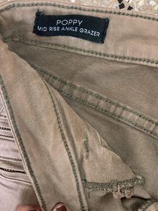 Olive Green Zipper Pocket Skinny Jeans