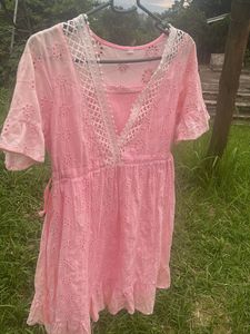 Cute Pink Broderie Anglaise Dress