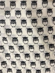 Cute Owl Print Scarf with Tassels