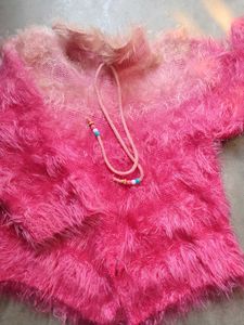 Pink Fuzzy Knit New Sweater