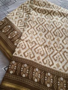 Elegant Cream and Brown Saree