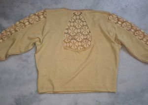 Elegant Embellished Gold Blouse