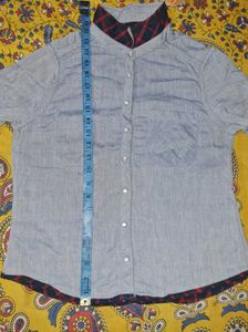 2-in-1 Reversible Cotton Chambray Shirt