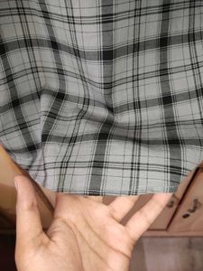 DX Shirts Men's Grey Checkered Shirt | Chest 36 in