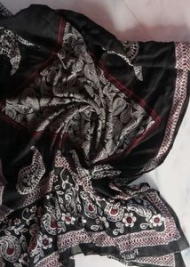 Vibrant Red &amp; Black Paisley Dupatta Set