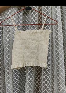 Savana Smocked Ruffle Crop Top
